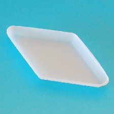 Weighing dishes PS 5 ml diamant shaped white  31 x 53 x 5.3 mm. antistatic
