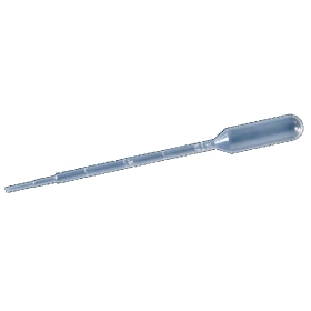 Plast Pasteur pipette .Bold  vol. 3.1 ml  stem ø 5.0 mm with graduation Sterile