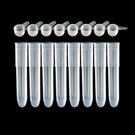 Strips of 8 round bottom tubes 1.2 ml PP DNase RNase og DNA free