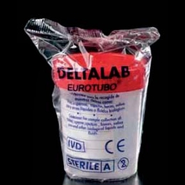 Container PP 150 ml 57 x 73 mm with mounted screw cap Sterile A individually packed