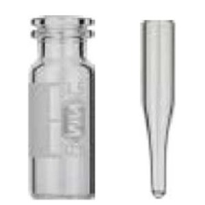 N11 vial for snap cap 1.5 ml 11.6 x 32 mm clear glass with graduation and label. 0,2 ml insert