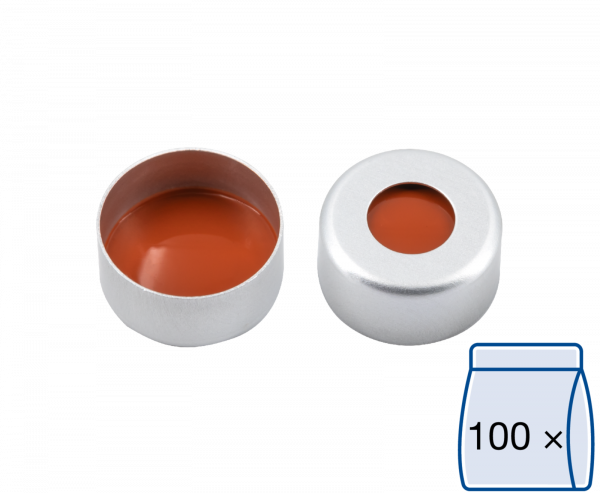 Crimp cap for N11 vial Rubber/PTFE 1.0 mm septum