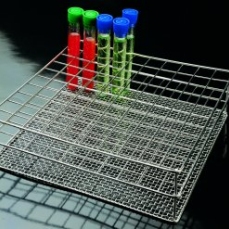 Rack stainless steel for 50 pcs. 18 mm ø test tubes 210 x 110 x 60 mm