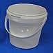 Plastic bucket 1180 ml  white PP  without lid ø 132/133 mm h. 131.5 mm. Groku