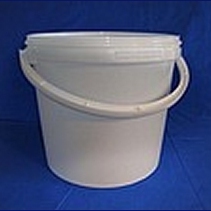 White bucket PP 19.5 L with handle without cap