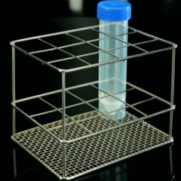 Rack stainless steel for 8 pcs. 30 mm ø  test tubes 138 x 70 x 92 mm