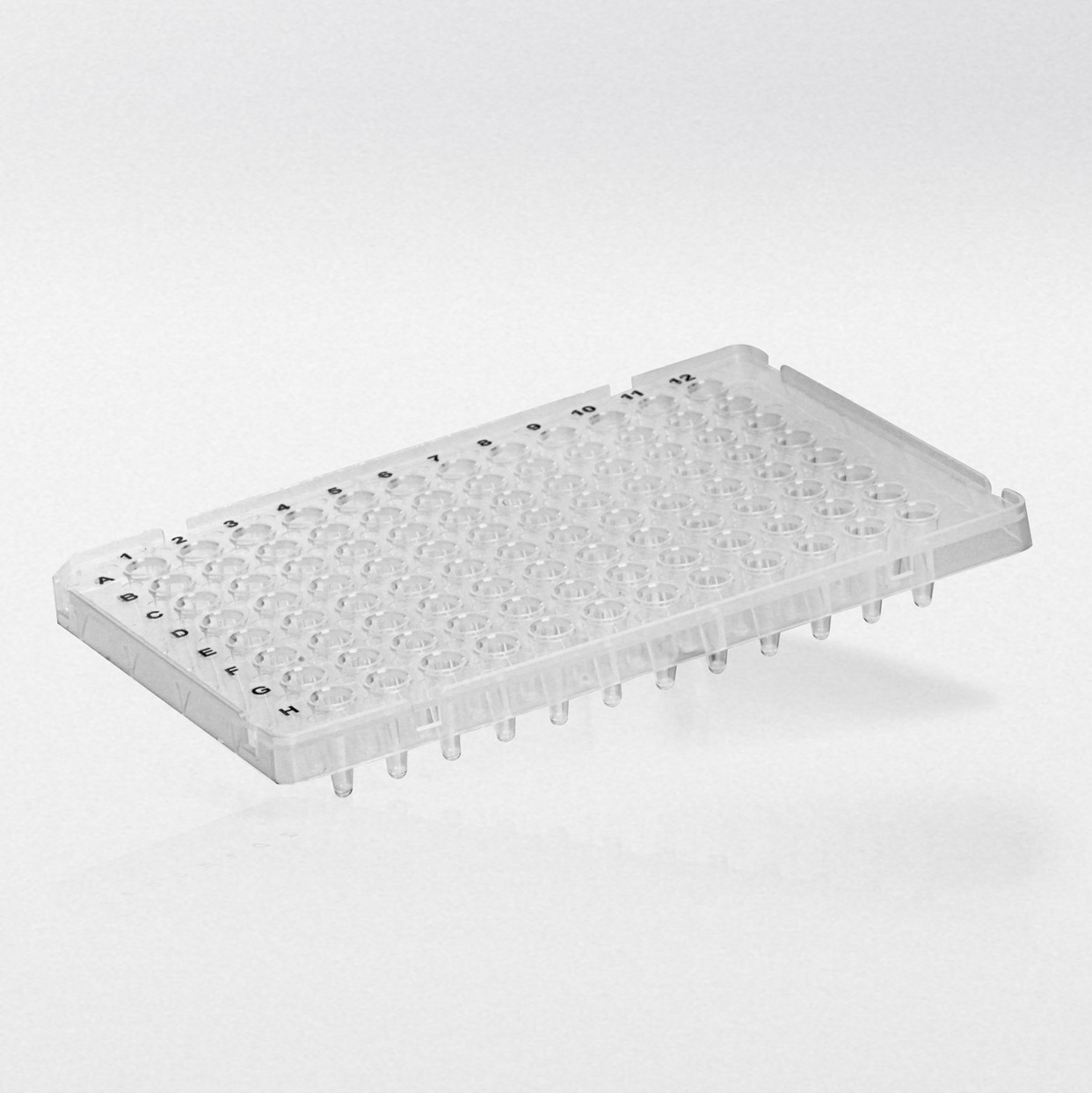 PCR plate 96 wells 0.1 ml raised rim low profile half skirt natu...