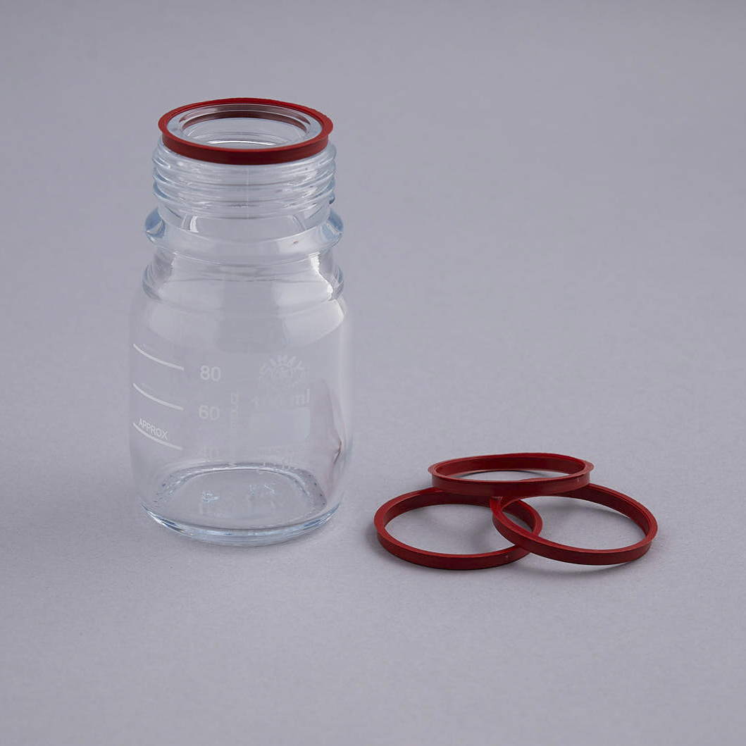 Pouring ring PBT, GL45 thread, resist up to 180 °C red