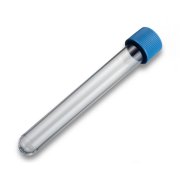 Test tube PS 10 ml round bottom 16 x 100 mm with blue screw cap...