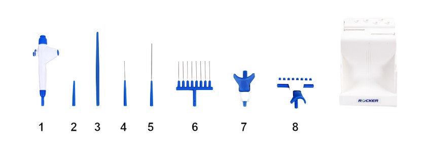 8-kanal spids adapter m/ejektor, mørk blå