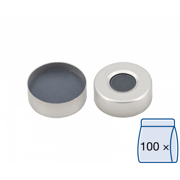 Crimp cap for N20 vial Silver Butyl/PTFE septum