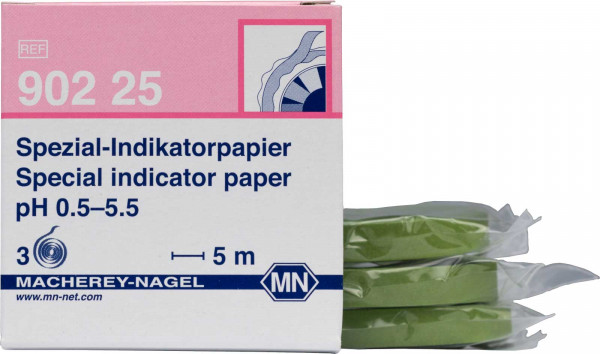 Testpapir pH 0.5 - 5.5 refill rulle str. 7 mm x 5 m