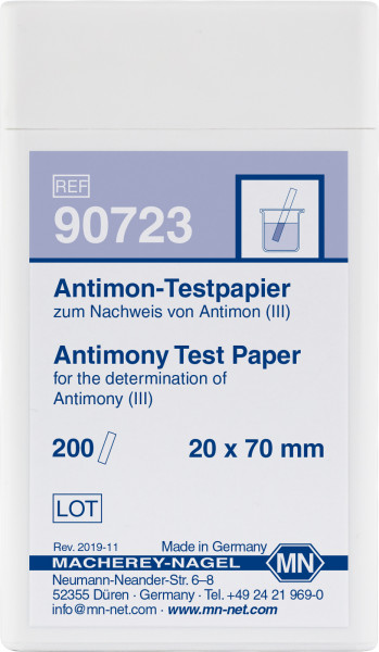 Antimony teststrips Pakke med  200 strips 20x70 mm