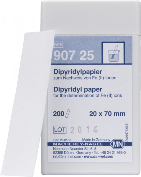 Dipyridyl papir Pakke med  200 strips 20x70 mm