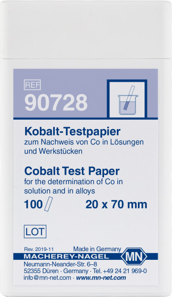 Cobalt teststrips Pakke med 100 strips 20x70 mm