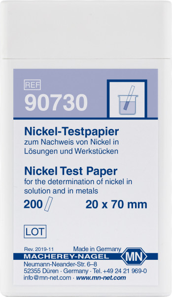 Nickel teststrips Pakke med 200 strips 20x70 mm