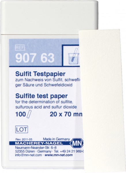 Sulfite teststrips  Pakke med 100 strips 20x70 mm