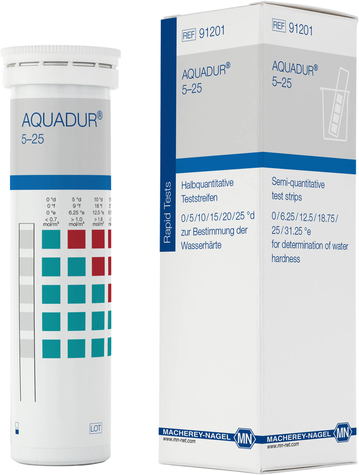 AQUADUR 25 °d test strips 6 x 95 mm