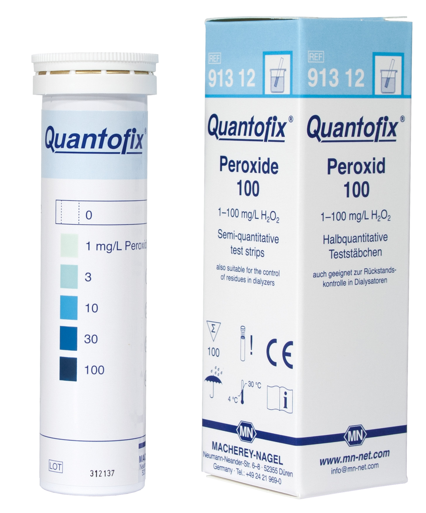 QUANTOFIX teststrimler Peroxide 100