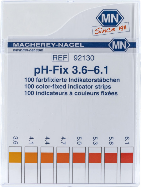 pH-Fix indicator sticks pH 3.6 - 6.1 6 x 85 mm