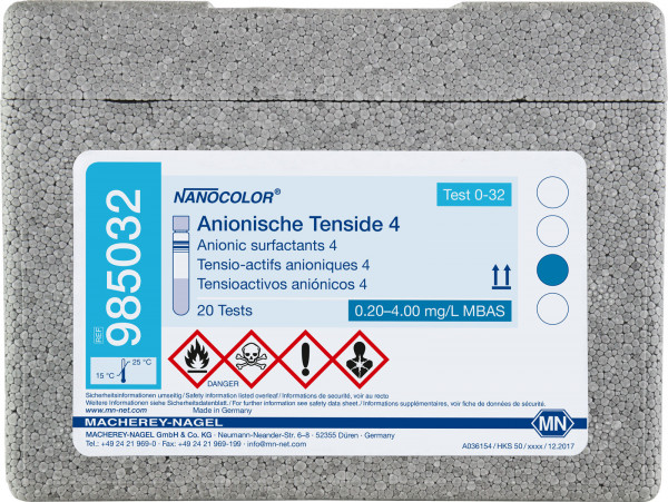 NANOCOLOR Tensider 4 anioniske 0.20-4.00mg/l