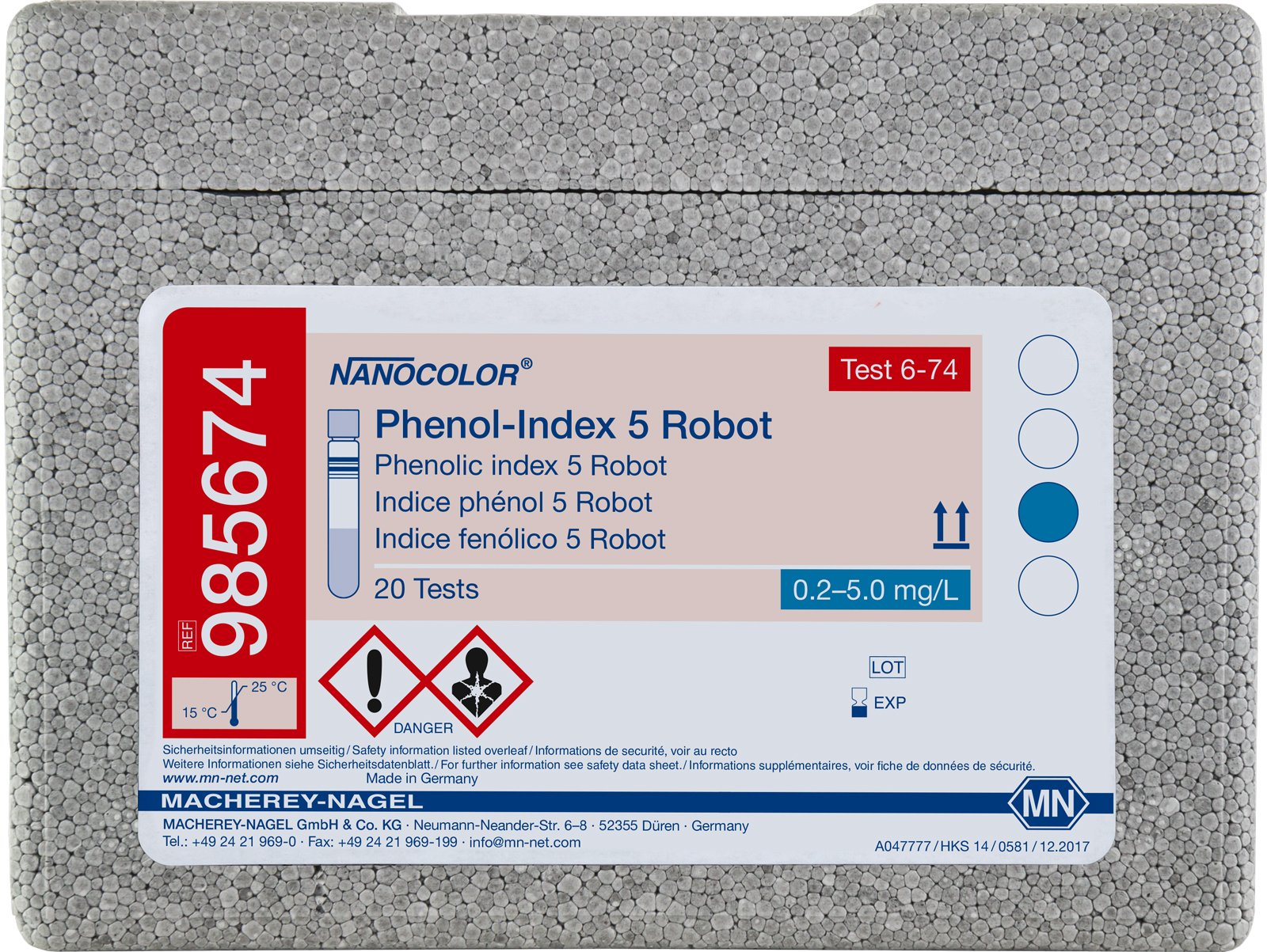 NANOCOLOR robot Phenolic index 5 robot 0.2-5.0 mg/L Pheno