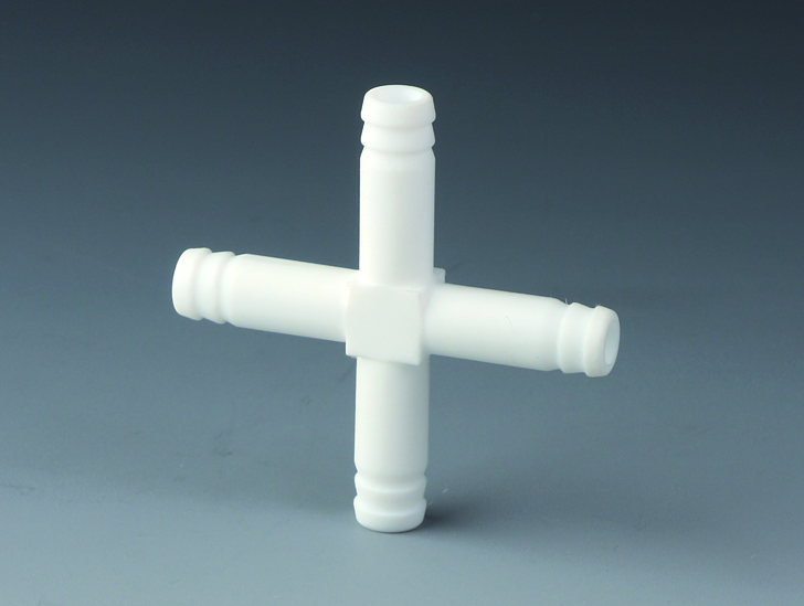 Slangesamler, kryds, OD 11/ID 6mm, PTFE