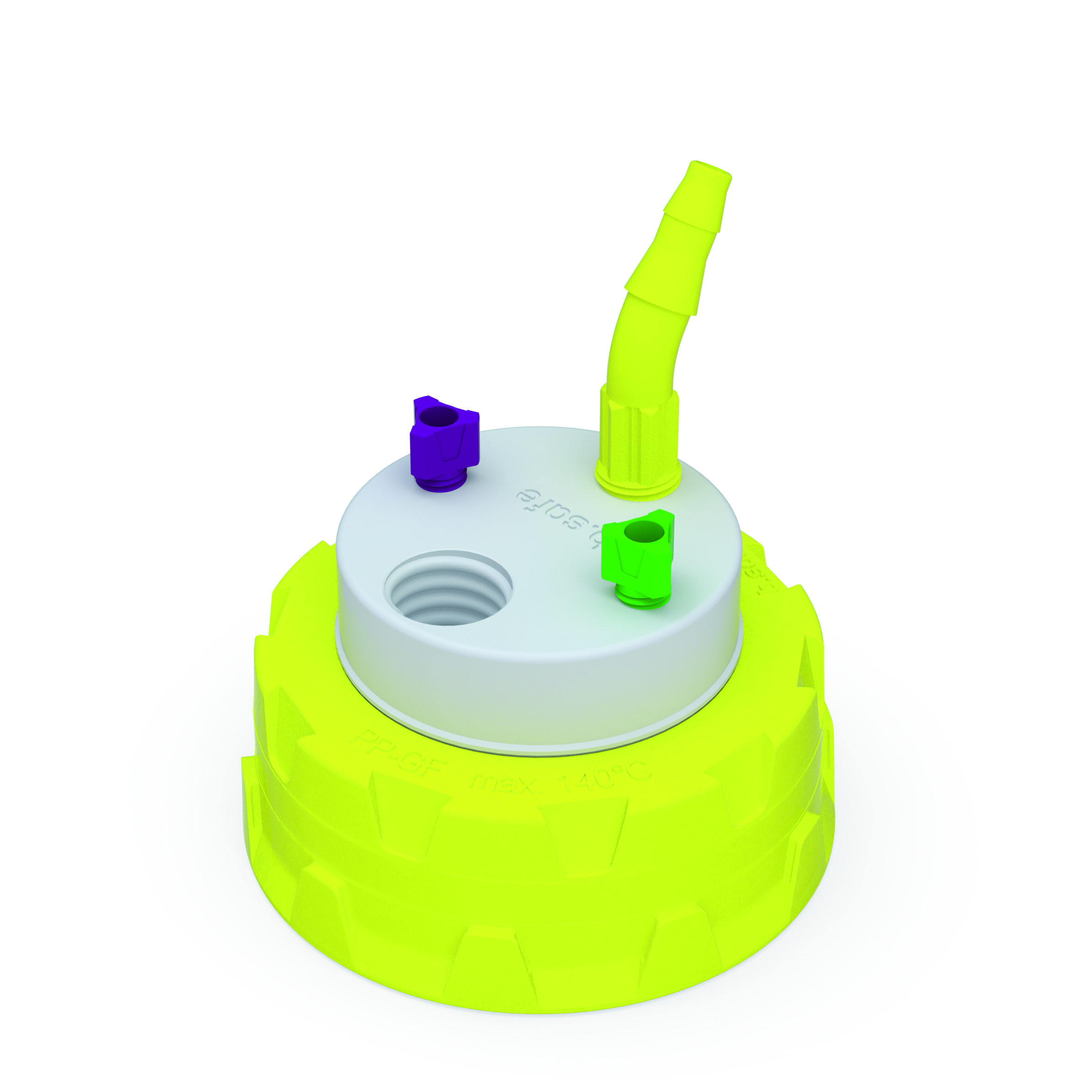 b.safe Waste Cap S60/61, 2x1/4-28 + 1/8NPT + GL14