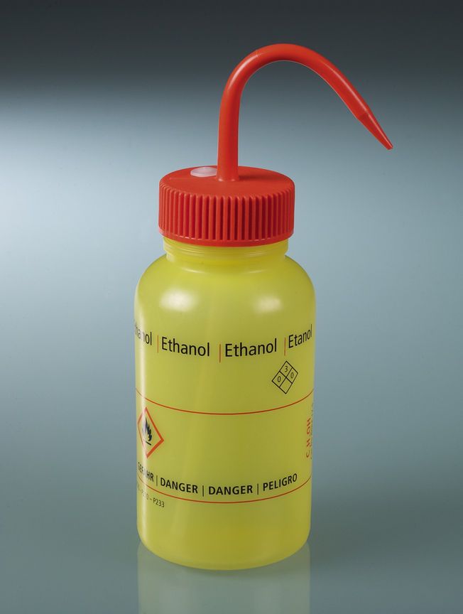 Safety wash bottle "ethanol", LDPE, 500 ml
