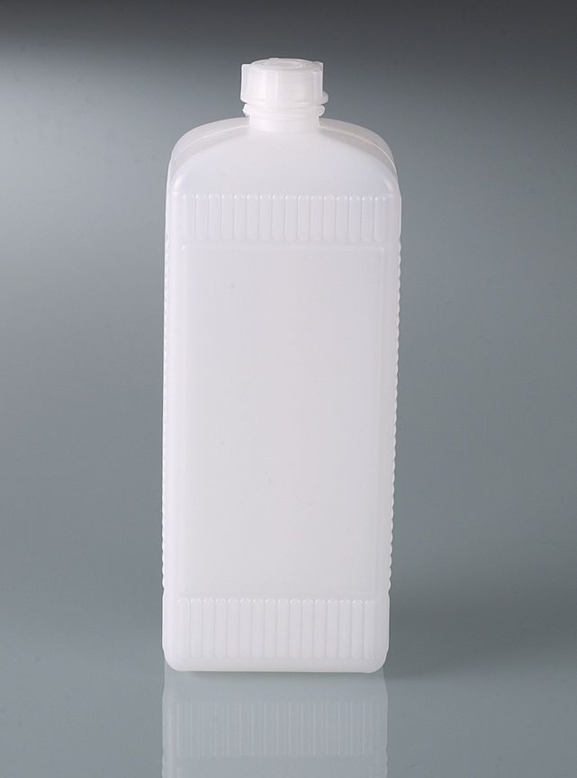 Narrow-necked square bottle, HDPE, 1000 ml, w/ cap