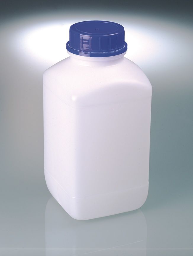 Wide-necked reagent bottle, HDPE, 4000 ml, w/ cap
