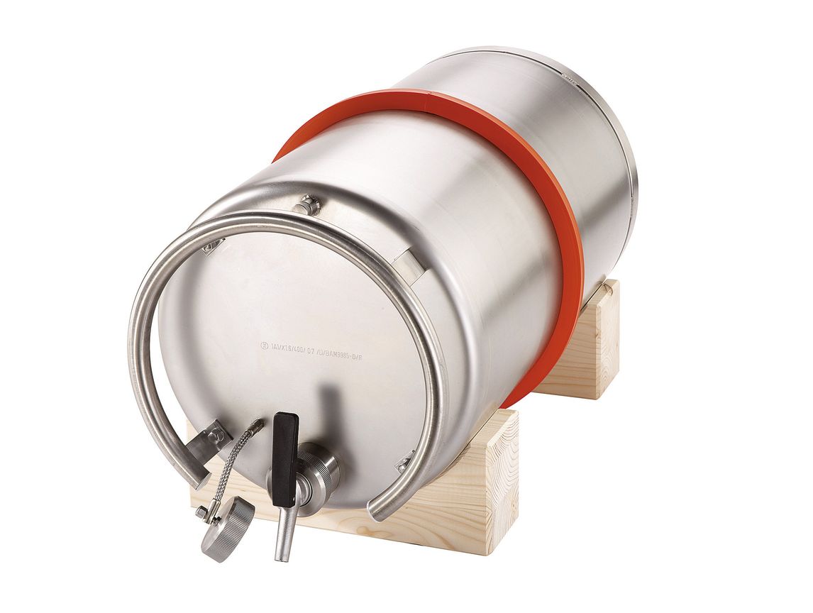 Safety storage cont., V2A, w/ screw cap, 25 l