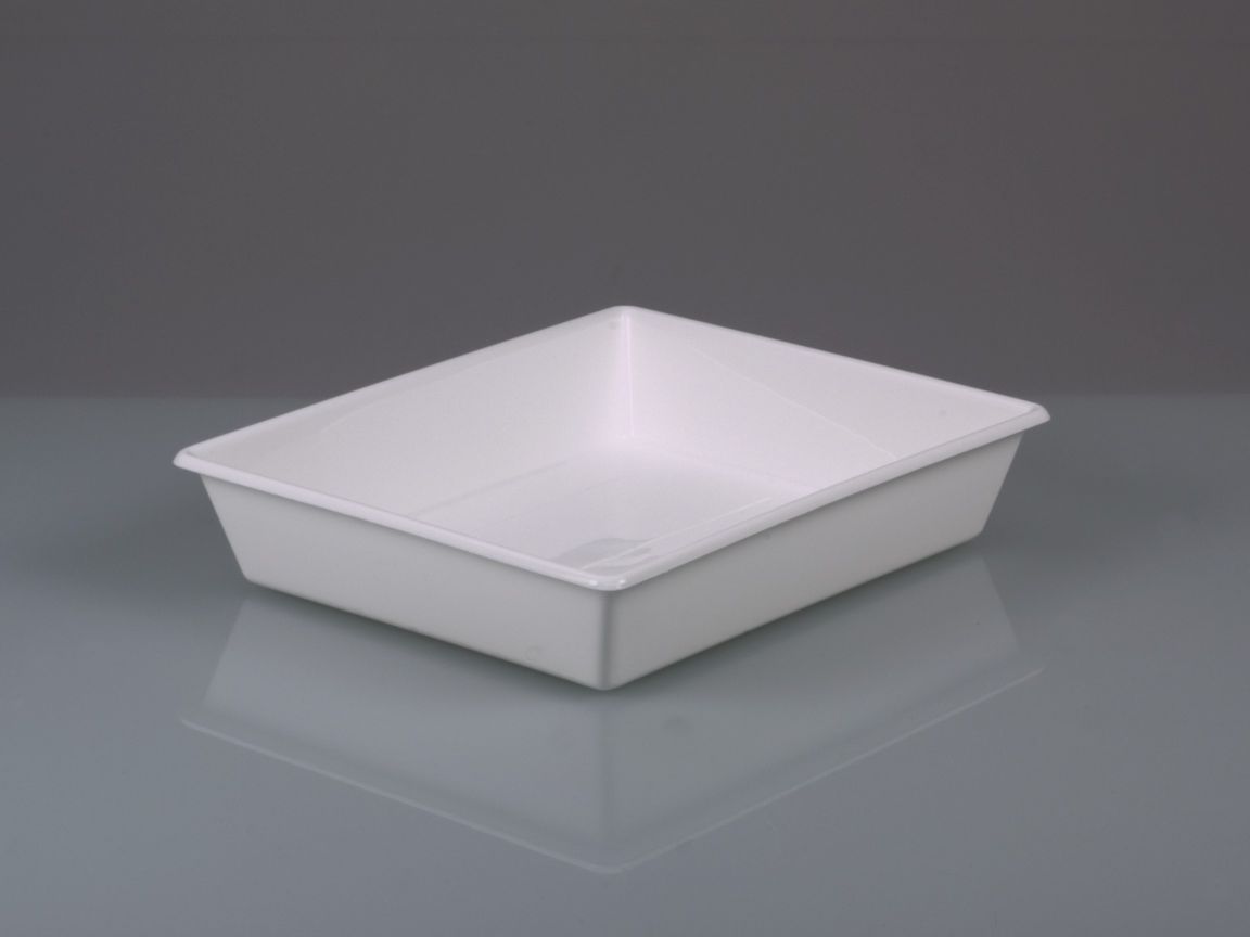 Laboratory tray, PP white, in. LxW 240x300, 3 l