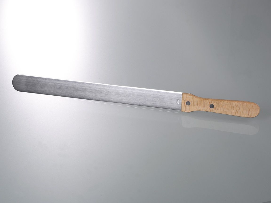Spatula, blade V2A, wooden handle, length 300 mm