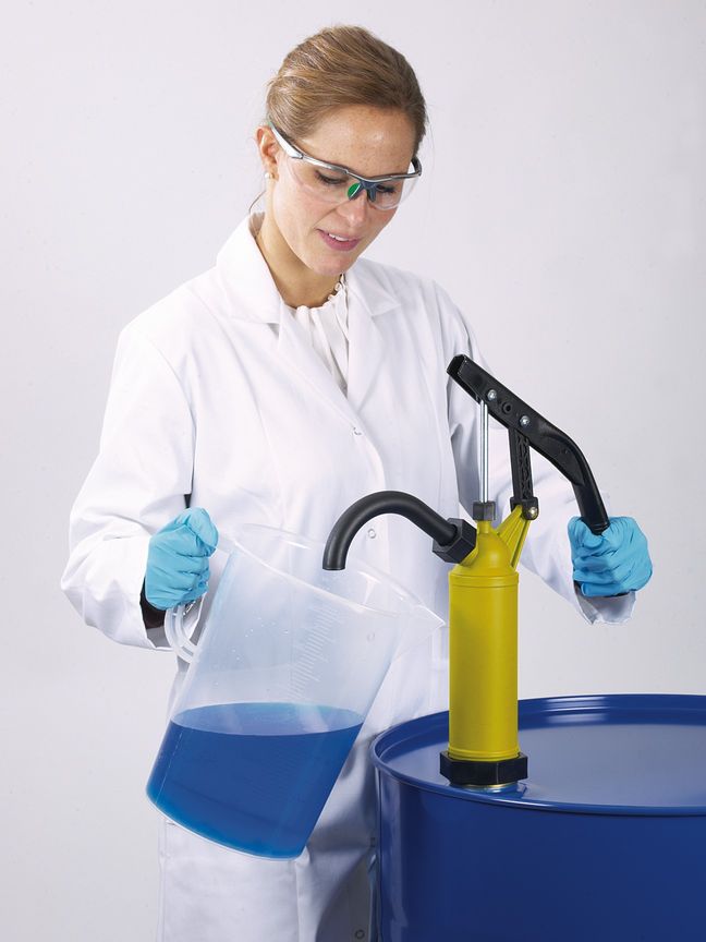 Lever pump, yellow, stainless steel pump rod