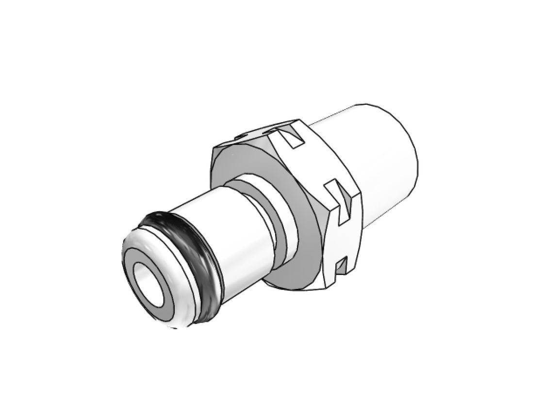 Lynkobling, POM, han, u. ventil, 1/8" NPT