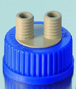 Skruelåg, GL45, PP, 2 Port GL14, 2stk