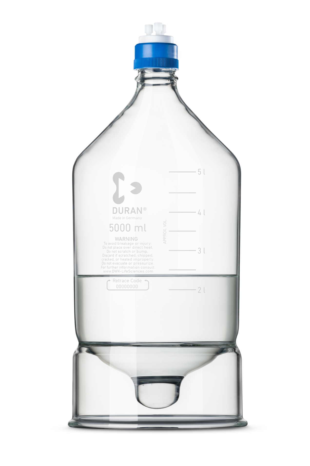 DURAN HPLC res.flaske, konisk bund, u. låg, 3500ml
