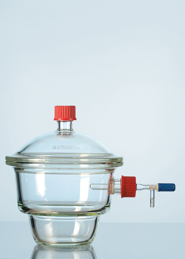 DURAN Eksikator med gevind og hane, u. pl., DN150