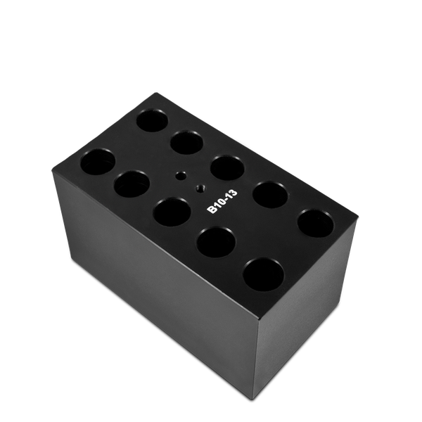 Block with 10 holes of 13 mm diameter, flat bottom