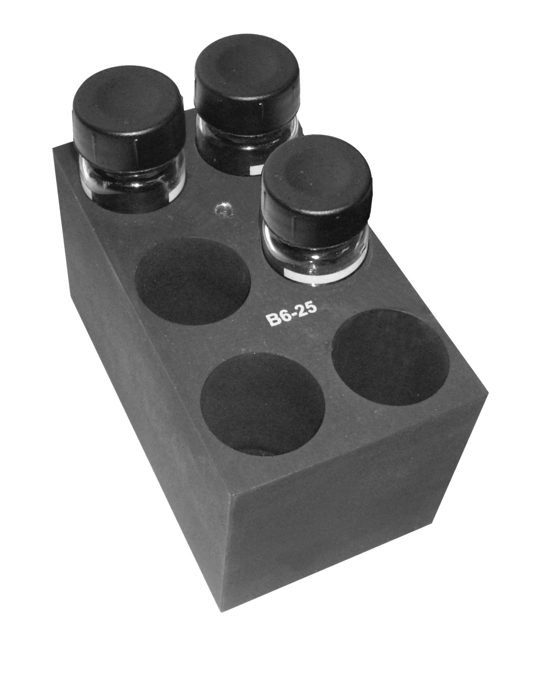 Block with 6 holes of 25 mm diameter,flat bottom,
