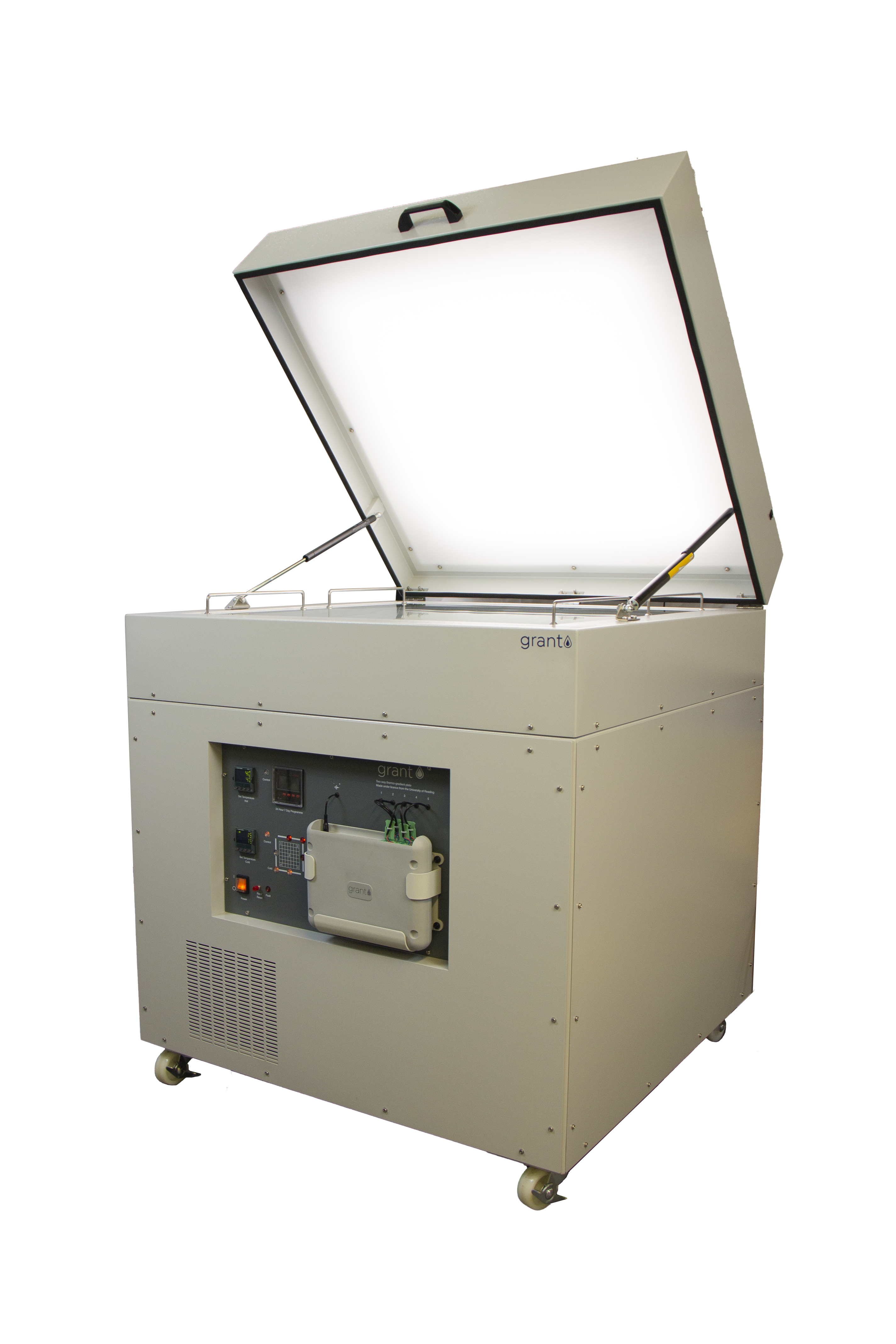 Temperature gradient plate with integral light hoo