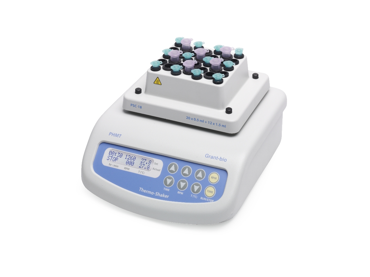 Thermoshaker heating for microtubes and pcr plates
