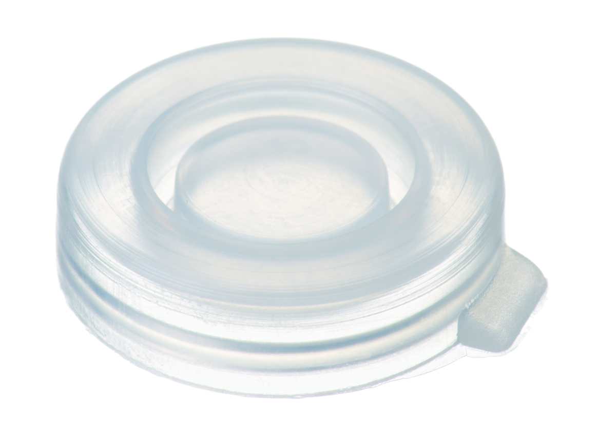 Snap lid 18mm PE, 19,8x5,2mm, transparent, 100 pcs