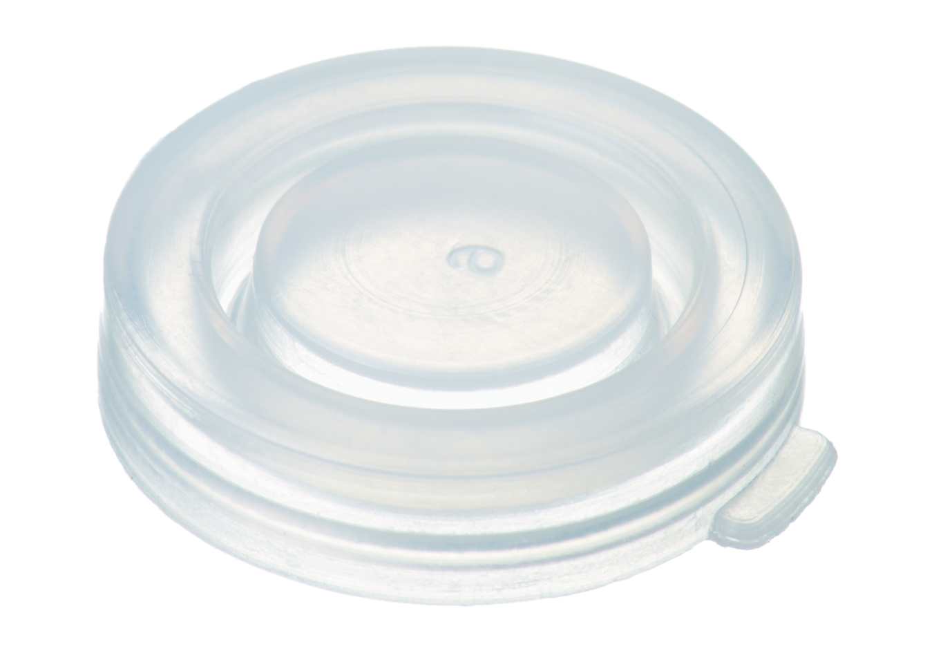 Snap lid 22mm PE, 23,5x5,5mm, transparent, 100 pcs