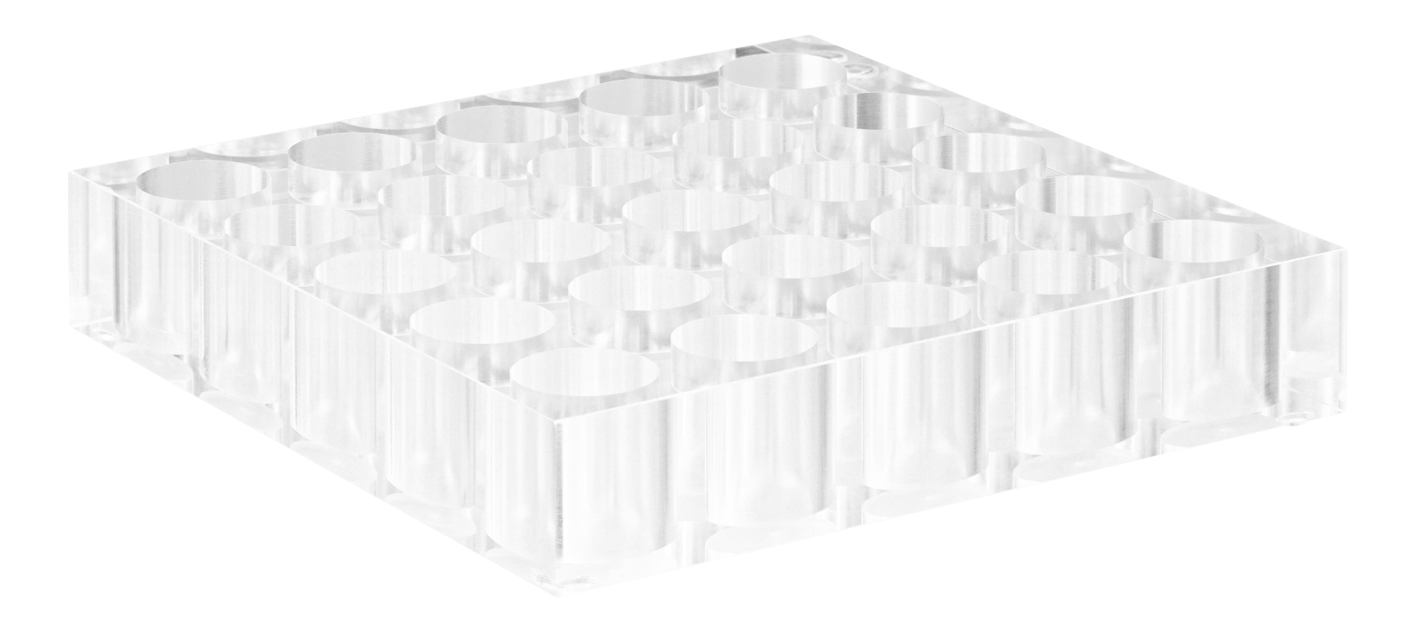 Stativ for vials, akryl, 25 pos. Ø24mm