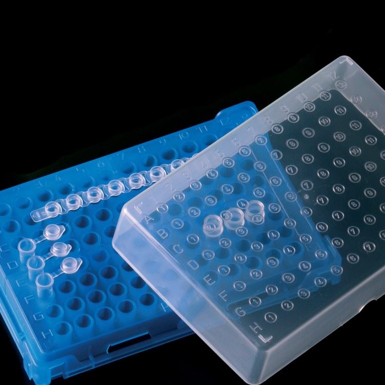 Pcr Rack Drawing PCR rack PP - blå
