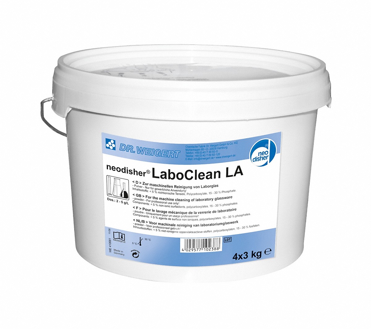 Neodisher LA (Pulversæbe), 4x3 kg