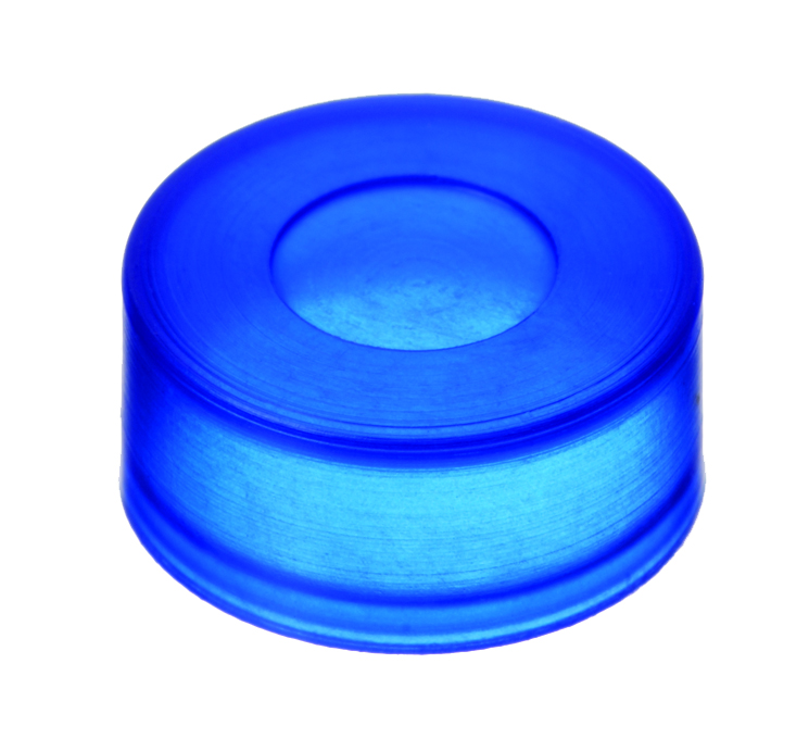 Snap lid 11 mm PE, easily penetr., blue, 100pcs