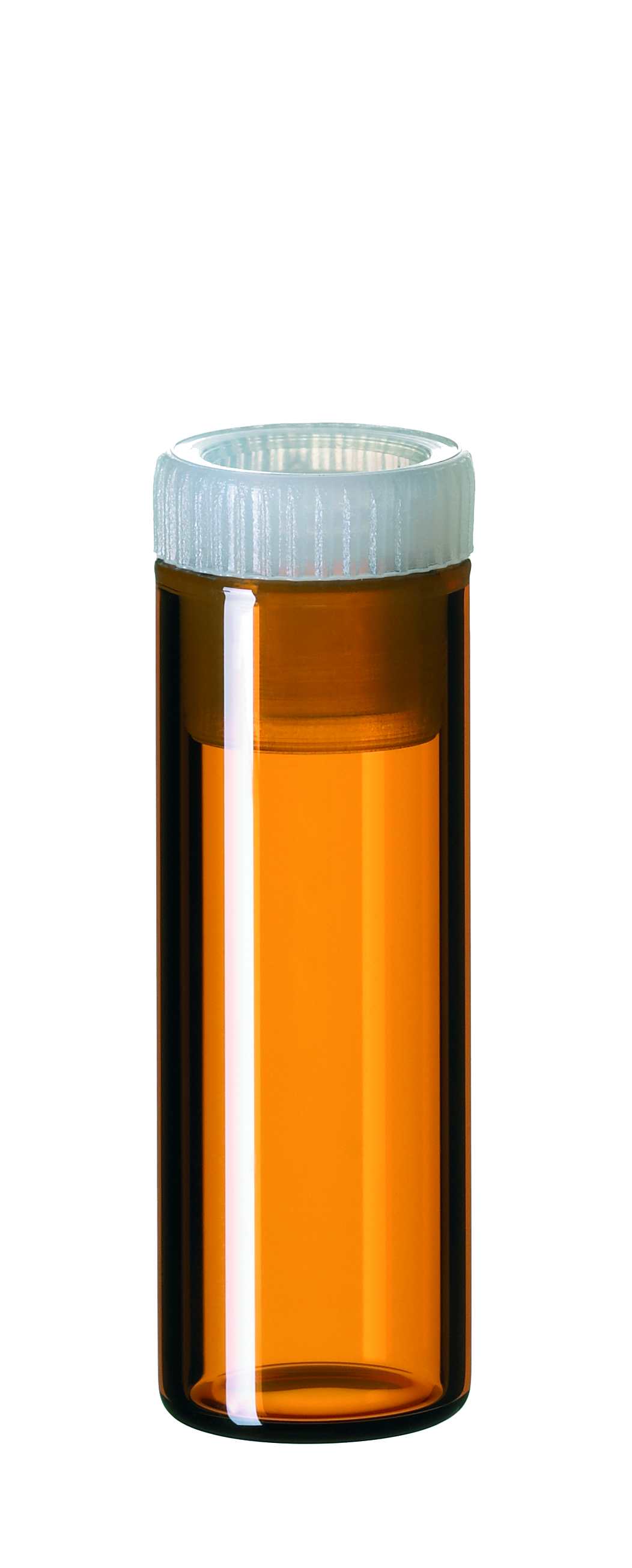 Prøveglas 2 ml, med prop, brun, 100stk